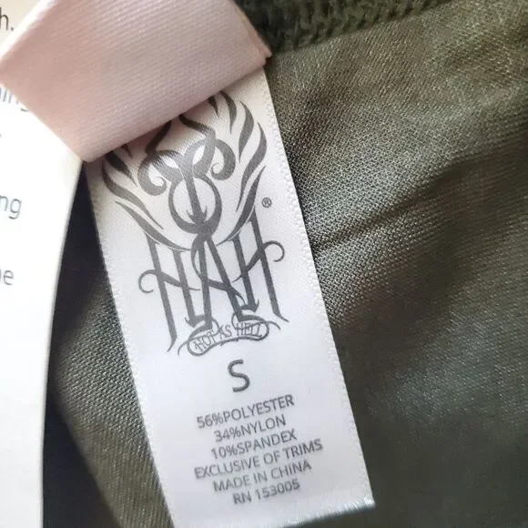 NEW! HAH | Velvet Stirrup Pants Leggings - size Small in Sage Green - Picture 14 of 16